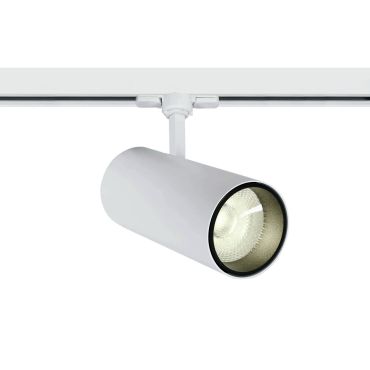 ONE Light COB Cylinder - spot sur rail avec COB LED - système de rail triphasé - Ø 9 x 20 cm - 30W LED inclus - blanc - couleur de lumière blanc chaud