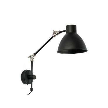 Faro Celia - applique murale avec interrupteur - 15,5 x 42 x 14,5 cm - noir mat