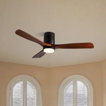 Faro Air - ventilateur de plafond avec lumière - Ø 132 cm - noir et noyer