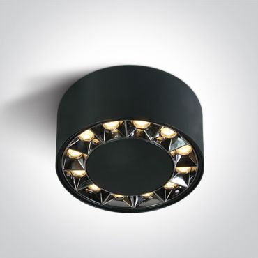ONE Light Dark Light Mirror Cylinders - plafonnier - Ø 11,6 x 5,8 cm - 20W LED inclus - noir