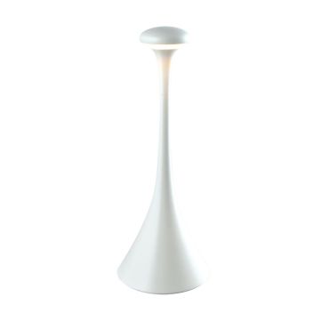 VK lighting Trumpet - lampe de table rechargeable - Ø 9,9 x 29,2 cm - LED dimmable 2,2W incluse - IP54 - blanc