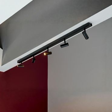 Nordlux Omari - spot en saillie 5L - 12 x 118 cm - 3 niveaux de gradation - 5 x 3,2W LED inclus - noir