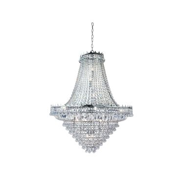 Searchlight Versailles - lustre - Ø 102 x 350 cm - chrome et transparent