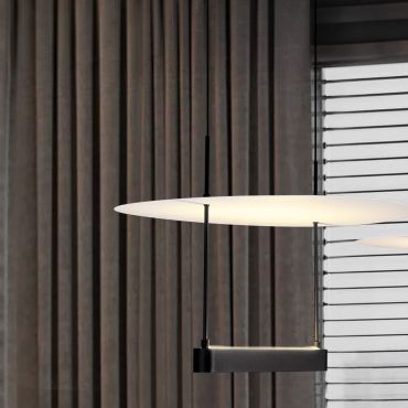Nova Luce Diona - lampe suspendue - Ø 40 x 160 cm - 29W dimmable LED inclus - noir sablé et blanc