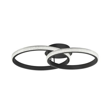 Nova Luce Nager - plafonnier - 62,5 x 41,5 x 17 cm - 28W LED inclus - noir sable