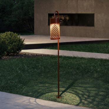Nova Luce Motley - lampe de jardin - Ø 10 x 100 x 18,5 cm - 9W LED inclus - IP65 - corten