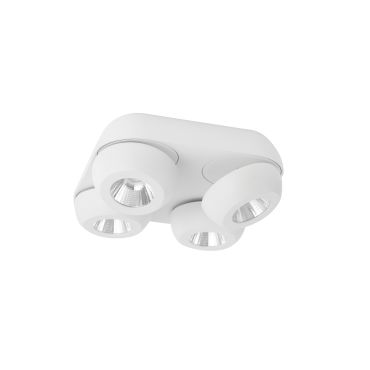 Nova Luce Gon - spot en saillie 4L - 25 x 25 x 9 cm - 4 x 5W LED inclus - blanc sable