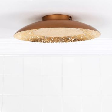 Lucide Foskal - plafonnier - Ø 34,5 x 7,3 cm - 12W LED inclus - laiton