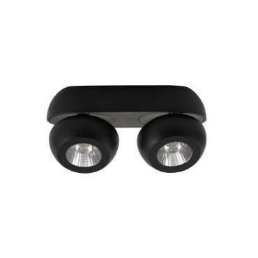 Nova Luce Gon - spot en saillie 2L - 25 x 11 x 9 cm - 2 x 5W LED inclus - noir sable