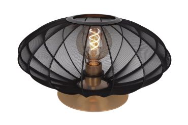 Lucide Corina - lampe à poser - Ø 40 x 22 cm - noir et laiton
