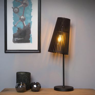 Lucide Noralie - lampe à poser - 21 x 16,5 x 56 cm - noir