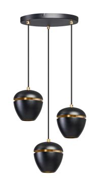 ETH Claire - suspension - Ø 30 x 200 cm - noir et laiton