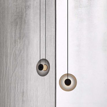 Nova Luce Ballet - lampe suspendue - Ø 26 x 200 cm - 8W dimmable LED inclus - noir sablé et gris fumé