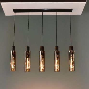 Lucide Orlando - lampe suspendue - 112 x 10 x 172 cm - gris fumée et noir