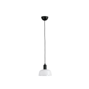 Faro Tatawin - lampe suspendue - Ø 18,4 x 108,1 cm - noir/verre laiteux