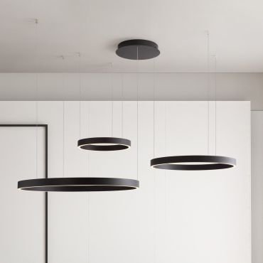 Nova Luce Elowen - lampe suspendue - 148 x 250 x 106 cm - 181W dimmable LED inclus - noir sablé