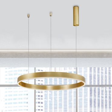 Nova Luce Motif - lampe suspendue - Ø 80 x 120 cm - 48W LED dimmable inclus - laiton doré