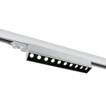 ONE Light Linéaire LED orientable - spot sur rail - système de rail triphasé - 58 x 6 x 8 cm - 10 x 5W LED inclus - blanc - couleur de lumière blanc chaud