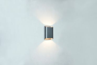 Artdelight Diaz Small - applique murale - 4 x 10 x 15 cm - 2 x 3W LED inclus - IP54 - métal brossé