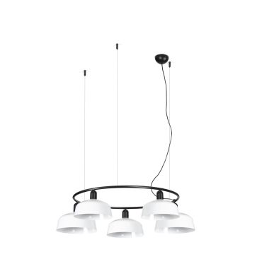 Faro Tatawin M - suspension - Ø 96,6 x 100 x 210 cm - noir satiné et blanc brillant