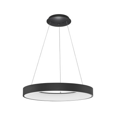 Nova Luce Rando Thin - lampe suspendue - Ø 60 x 120 cm - 50W dimmable LED inclus - sand black - warm white light colour