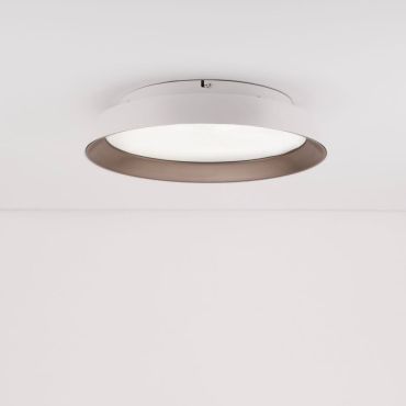 Nova Luce Vela - plafonnier - Ø 45 x 9,5 cm - LED 30W dimmable incluse - sable blanc et café