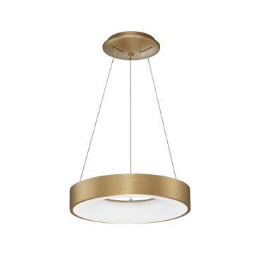 Nova Luce Rando Thin - lampe suspendue - Ø 38 x 120 cm - 30W LED dimmable inclus - or brossé
