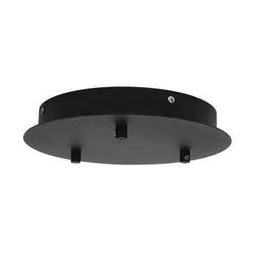 VK Lighting Rados - plaque de montage pour 3 points lumineux avec driver - Ø 25,5 x 3,6 cm - 28 à 36Vdc/230V - 20-25W LED inclus - 700Ma - noir