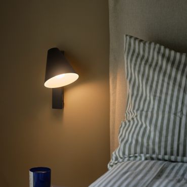 Nordlux Wilmer - lampe de chevet avec port usb - Ø 13,7 x 24,5 cm - noir