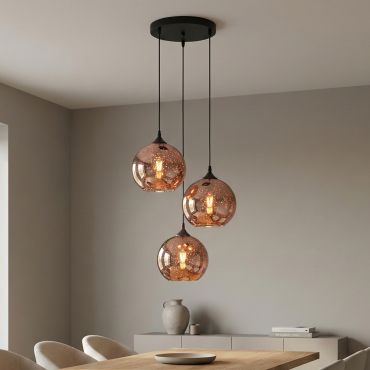 Nova Luce Blaze - lampe suspendue - Ø 35 x 155 cm - cuivre