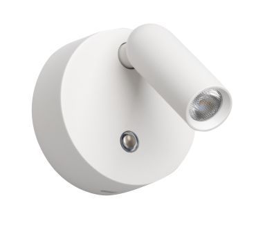 ETH Wispo - applique murale - rechargeable via câble USB - Ø 9,5 x 3 cm - LED dimmable 3W inclus - blanc