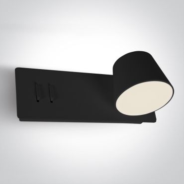 ONE Light Reading Spots - applique murale avec interrupteur - 22 x 12 x 8 cm - 6W + 4W LED inclus - noir