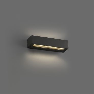 Faro Doro - applique murale - 22 x 7 x 4,8 cm - 13W LED inclus - IP65 - gris foncé
