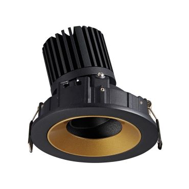 VK Lighting Chonefto - spot encastré - Ø 115 mm, 105 mm encastré - 12W LED inclus - noir/doré