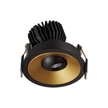 VK Lighting Chonefto - spot à encastrer - Ø 84 mm, 75 mm encastré - 7W LED inclus - noir/doré