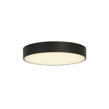 Searchlight Palma - plafonnier - Ø 25 x 4 cm - 12W LED inclus - noir et opale