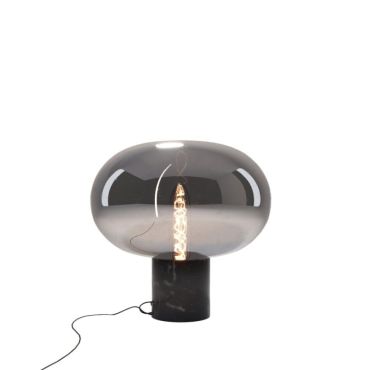 Maxlight Moonstone - lampe à poser - Ø 45 x 45 cm - verre fumé et noir