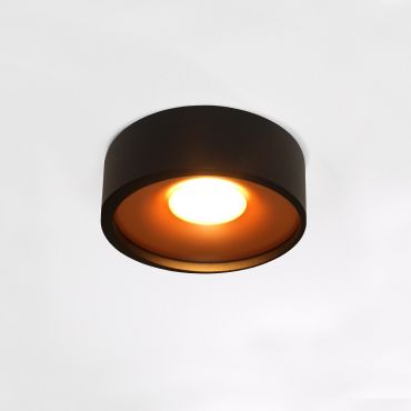Artdelight Orlando - plafonnier - Ø 14 x 5 cm - 10W LED dimmable inclus - noir et or