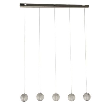 Searchlight Allure - lampe suspendue - 100 x 150 cm - 21W LED dimmable inclus - chrome et transparent