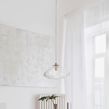 Nova Luce King - lampe suspendue - Ø 26 x 200 cm - or et transparent