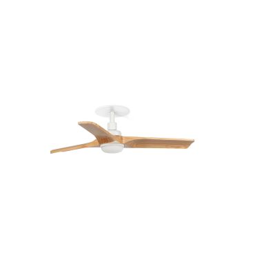 Faro Heywood S - ventilateur de plafond avec lumière et rosace encastrée - Ø 90 cm - blanc mat et pin