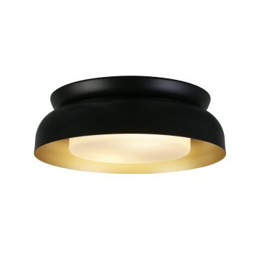 Searchlight Kendal - plafonnier - Ø 37 x 12 cm - noir et or