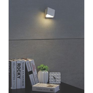 Artdelight Kapo - applique murale - 8 x 5,3 x 11 cm - 6W LED dimmable inclus - blanc
