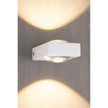 Artdelight Jena - applique murale - 9,5 x 7 x 3,5 cm - 2 x 3W LED dimmable inclus - blanc