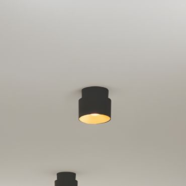 Nordlux Torone - spot apparent - Ø 13,6 x 10,6 cm - noir avec or