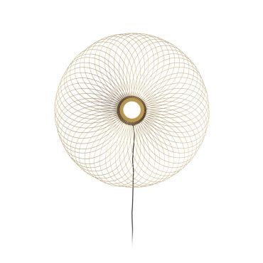 VK Lighting Synnefo - applique murale avec interrupteur à câble et prise - Ø 74 x 7 cm - 8W LED inclus - or