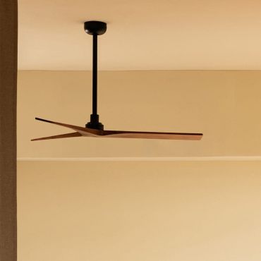 Faro Klim M - ventilateur de plafond - Ø 125 cm - noir mat et noyer foncé