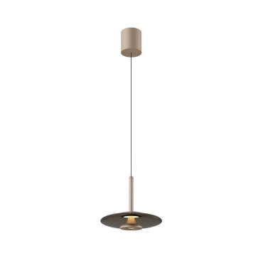 Artdelight Madison – suspension – Ø 22 x 200 cm – 11W LED dimmable inclus – IP20 – champagne et café