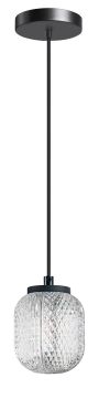ETH Kristel - suspension - Ø 15 x 200 cm - transparent et noir