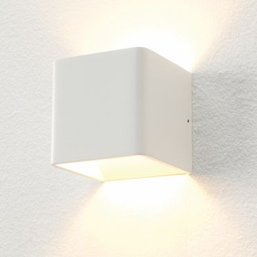 Artdelight Fulda - applique murale - 10 x 10 x 10 cm - 6W LED dimmable inclus - dim to warm - white